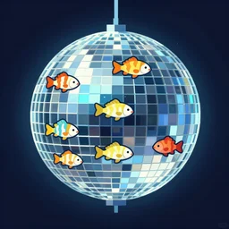 screenshot from an indie video game about fish that can transform to a disco ball trending on artstation
