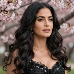 photo of a gorgeous salma hayek in the style of stefan kostic, realistic, body shot, sharp focus, 8 k high definition, insanely detailed, intricate, elegant, art by stanley lau and artgerm, cherry blossoms
