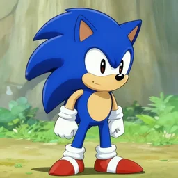 sonic the hedgehog by studio ghibli, digital art