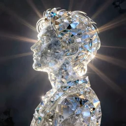 a crystal sillhouette of a man
