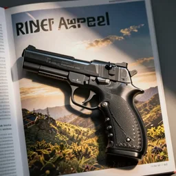 a hand gun, products photo from gun magazine