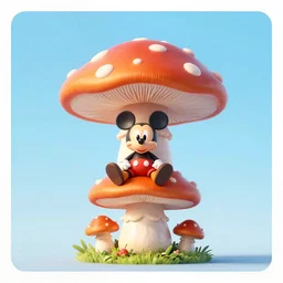 sitting on a mushroom by disney concept artists, blunt borders, rule of thirds!