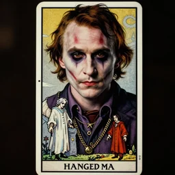 Heath Ledger as the Hanged Man Tarot Card
