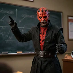 film still of Darth Maul working as a high school teacher in the new Star Wars movie, 4k