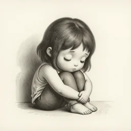 drawing of someone feeling lost, chibi, cute etching by louis le breton, 1 8 6 9, 1 2 0 0 dpi scan