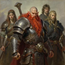 dwarven berserker with red flowing beard, 4 k oil on linen by wlop, artgerm, andrei riabovitchev, nuri iyem, james gurney, james jean, greg rutkowski, highly detailed, soft lighting 8 k resolution