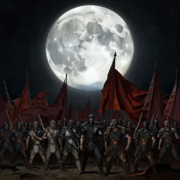 beautiful as the moon, terrible as an army with banners. art by tyler edlin and donato giancola