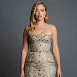 a realistic portrait of margot robbie in a beautiful skirt, highly detailed