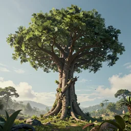 tree of life suspended in mid air, dept of field, cinematic, epic, octane render