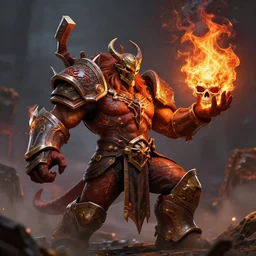 ragnaros the firelord wielding burning skull as a mask 8 k