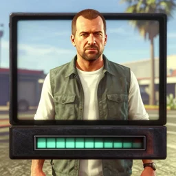 arthur morgan in the gta v loading screen, masterpiece, 8 k, 4 k, art by stephen bliss