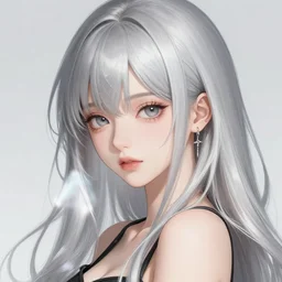 beautiful girl silver hair, trending on artstation, illustration by Yoji Shinkawa