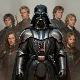 portrait shot of darth vader in in medieval knights!!! armor, intricate, elegant armor, highly detailed, centered, digital painting, artstation, concept art, smooth, sharp focus, illustration, artgerm, tomasz alen kopera, peter mohrbacher, donato giancola, joseph christian leyendecker, wlop, boris vallejo