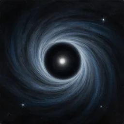by bill brauer. a beautiful painting of a black hole consuming a star.