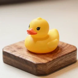 rubber duck filet served on wood, michelin star restaurant, 4K photo