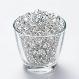 a cup full of diamonds