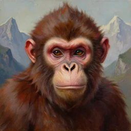 close up portrait of a monkey monster in the mountains of hell, oil painting by tomasz jedruszek, cinematic lighting, pen and ink, intricate line, hd, 4 k, million of likes, trending on artstation