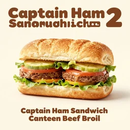 captain ham sandwich 2 : canteen beef broil movie poster, 1 9 8 0 style