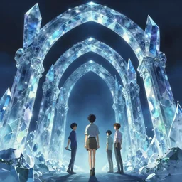 makoto shinkai concept art of the crystal archway dimension, key visual, ambient lighting, highly detailed, digital painting, artstation, concept art, sharp focus, by makoto shinkai and akihiko yoshida and hidari and wlop and greg rutkowski