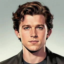a highly detailed comic portrait of adult tom holland, james gurney, james jean
