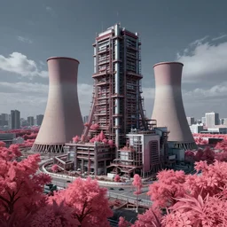 a beautiful hyperdetailed highly detailed city architecture urbex building power plant by asher brown durand, rainforest flowers studio ghibli infrared san andreas matte painting extraterrestial tokyo at dusk tundra laser wilderness steampunk myst, archdaily, wallpaper, highly detailed, trending on artstation.