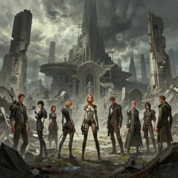 ruins of advanced civilization, by artgerm, eve ventrue, sherree, ilya kuvshinov, magali villeneuve, jeremy lipkin, rob rey, christophe vacher