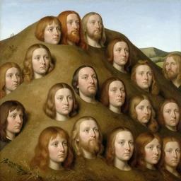 the hills of a thousand faces, painting by hieronymus bosch