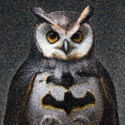 an owl in a batman costume, highly detailed, mega detailed,