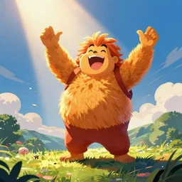 overexcited Mr. Beast, illustration, fantasy, live colors, full of light
