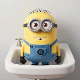 photograph of a sink themed after jar jar binks