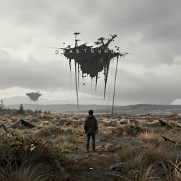 ultra realistic image of deathstranding landscape, art by hideo kojima, artstation, concept art