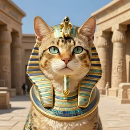 portrait of an egyptian emperor cat in an scenic environment of ancient egyptian temple, digital painting, trending on artstation