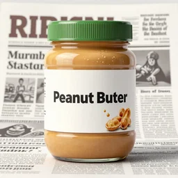 jar of peanut butter as the hero on the front page of a comic book dc