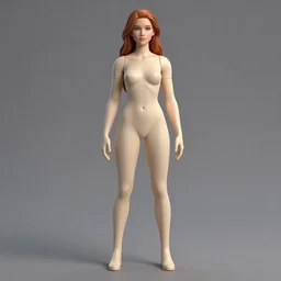 christina hendrix character model, default t - pose, orthographic front, photorealistic