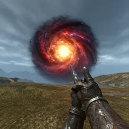 Skyrim gameplay of a supernova, first person view