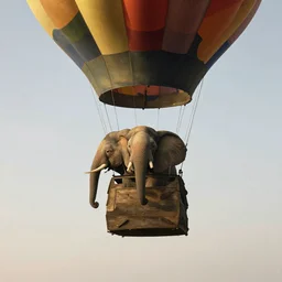 elephant in a hot air balloon by johannes vermeer