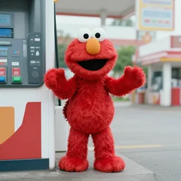 footage of elmo robbing a gas station