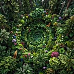 beautiful and hyperrealistic lush spiraling forest with every tree species and every flower species, ominous atmosphere, Visual Novel key visual, award-winning digital art on Pixiv, trending on Artstation