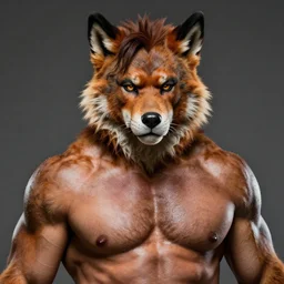 nic cage as a furry, buff, painted portrait, highly detailed,