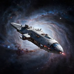 spaceship in a nebula, by Rafał Olbiński