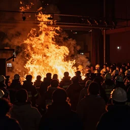 crowded theater on fire