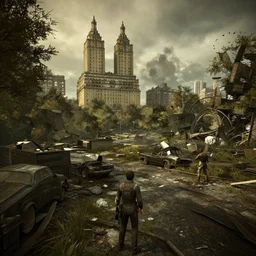 central park settlement, post - nuclear war in fallout 4, in game screenshot
