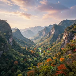a photorealistic portrait, stunningly beautiful colorful fantasy landscape, professionally retouched, soft lighting, hyper realistic, mountains, trees, beautifully detailed sky, wide angle, sharp focus, 8 k high definition, 6 4 megapixels, insanely detailed, stunningly beautiful