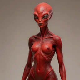 beautiful alien girl, red skin, soft lighting, realistic wide angle, sharp focus, 8 k high, 6 4 megapixel, insanely detailed, intricate, elegant, gorgeous, art by artgerm and wlop