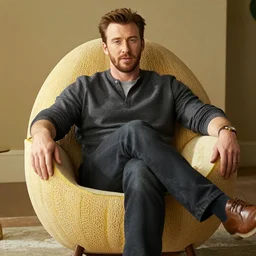 chris evans as a canteloupe chair