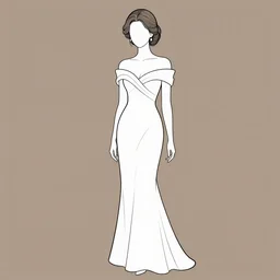 Plain color with lineart of an elegant lady