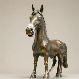 bronze statue of Bojack Horseman sneezing