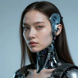 a close - up portrait of a cyberpunk cyborg girl, by leonardo davinci