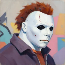 greg manchess portrait painting of michael myers as overwatch character, medium shot, asymmetrical, profile picture, organic painting, sunny day, matte painting, bold shapes, hard edges, street art, trending on artstation, by huang guangjian and gil elvgren and sachin teng