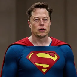 film still of bald Elon Musk as Lex Luther in the new Superman movie